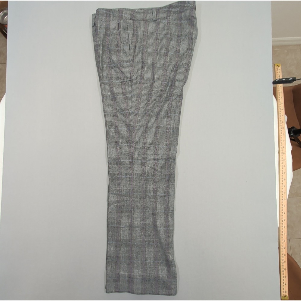 Maison Common Womens Plaid Wool Pants Size 42 US 10 12 Straight Leg Trousers - Picture 11 of 14